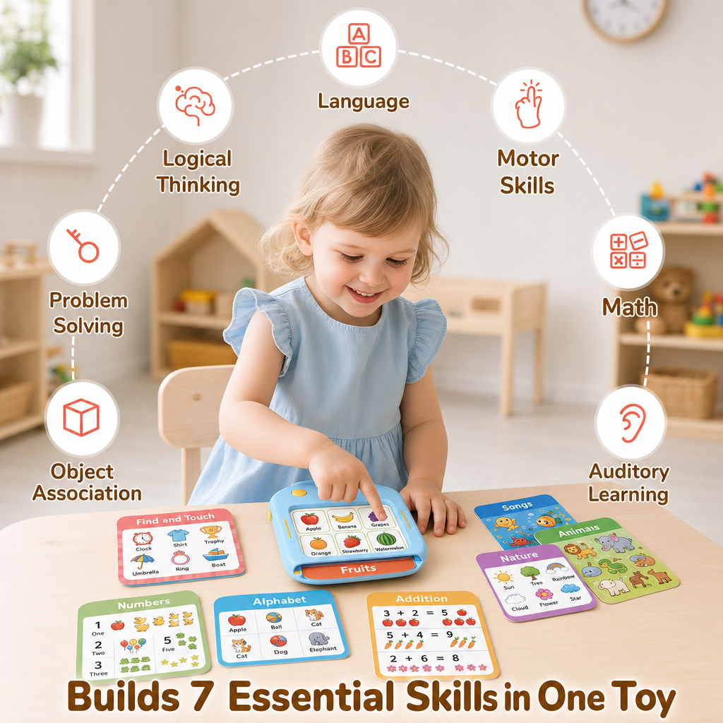 Interactive alphabet and phonics learning with touch-activated audio