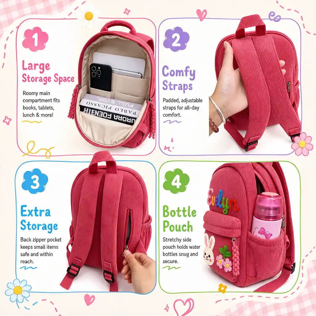 Personalized Hand-Knitted Kids Backpack