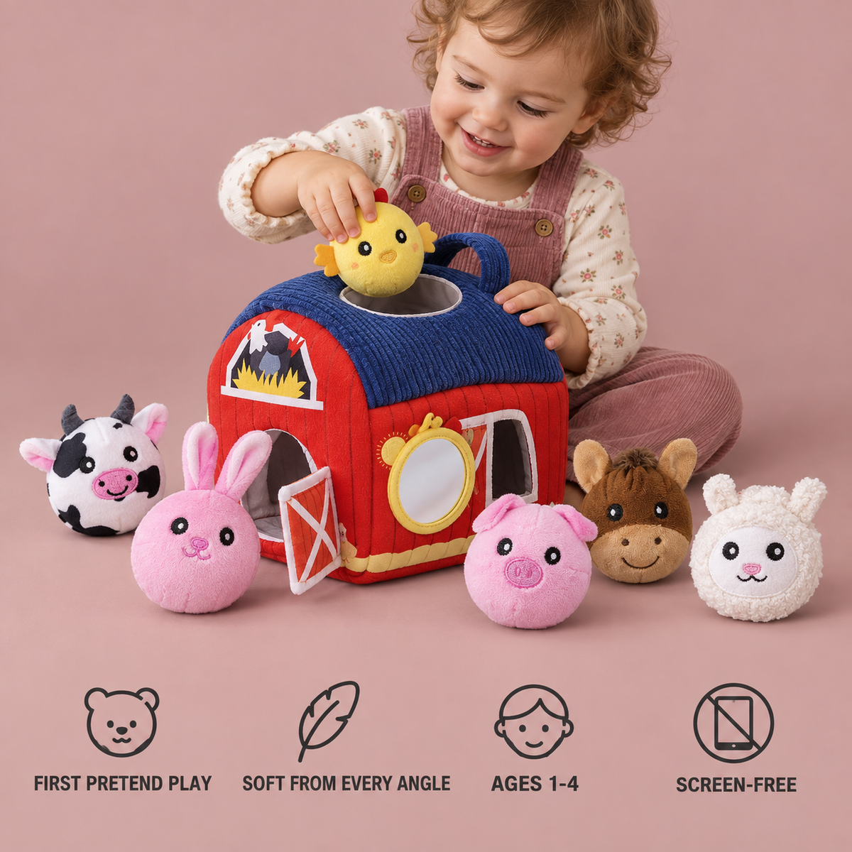 Soft Play Barn benefits: first pretend play, soft from every angle, ages 1 to 4, screen-free