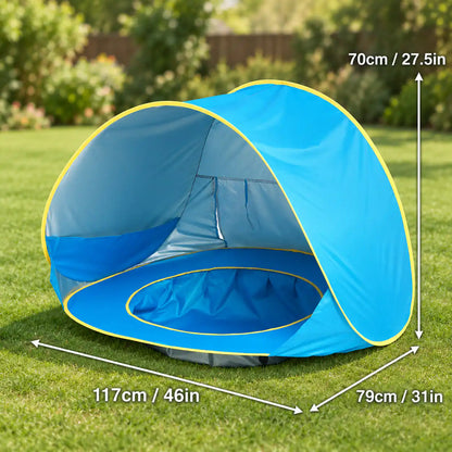 Pop up pool tent dimensions: 117 x 79 x 70 cm (46 x 31 x 27.5 inches)