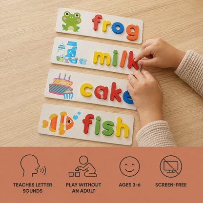 Wooden Spelling Game benefits for early reading and spelling
